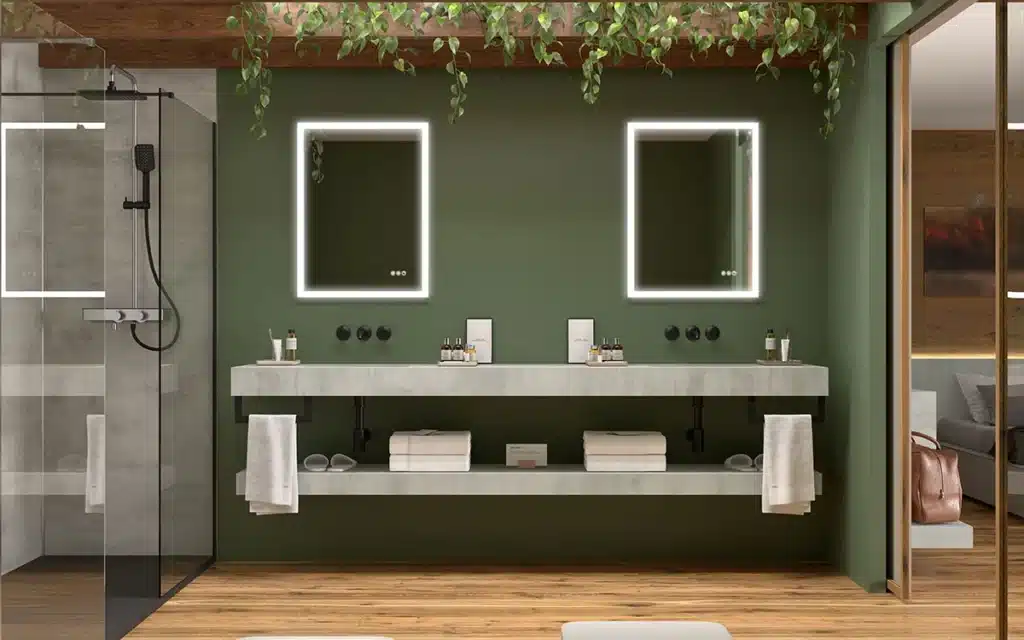 camille tendance salle de bain meuble vert