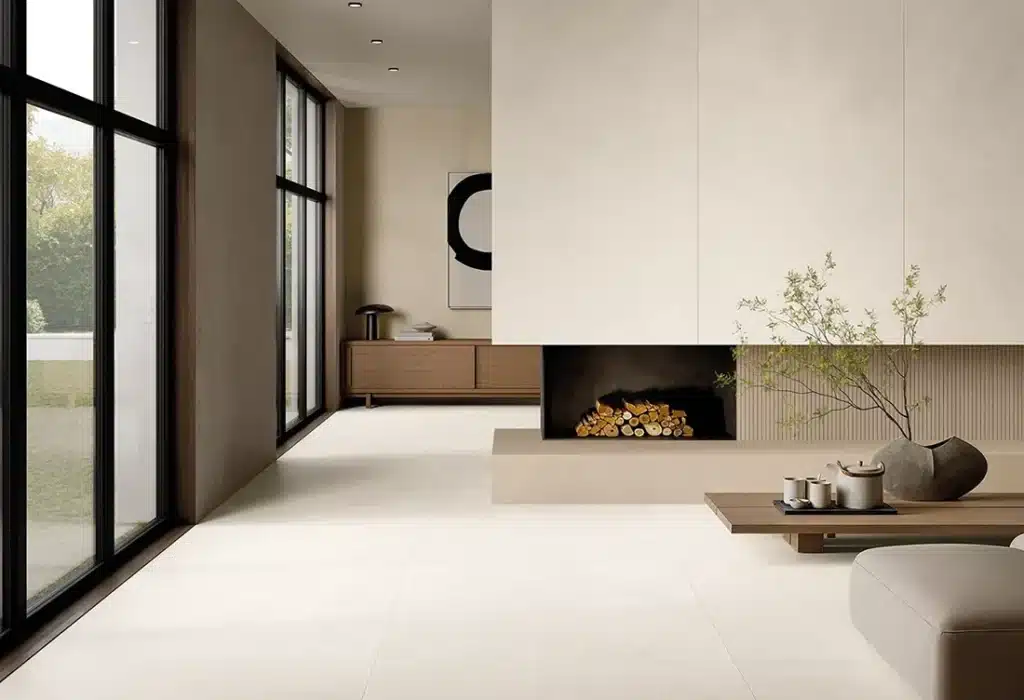camille tendance salon carrelage beige