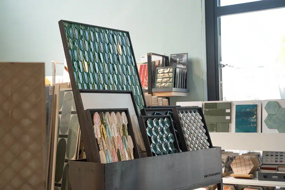 camille tendance showroom échantillon carrelage bacs